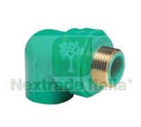 10PZ CURVA 90° FILETTATA MASCHIO IN PPR PN25 M Ø MM.20X1 2":