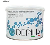10pz DEPILIA cera depilatoria liposolubile 1.3 AZULENE vaso 400ml