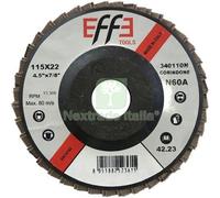 10PZ DISCO A LAMELLE RADIALI CORINDONE EFFE MM 115X22,2 GRANA 100:
