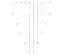 10pz Estensione Collana, 5 Misure Estensore di Catena con Doppia Chiusura a Moschettone Lega Set di Catena di Estensione per Gioielli Collana Bracciale Cavigliera (Argento)