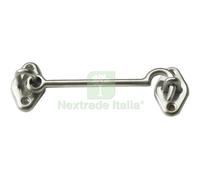 10PZ FERMAPERSIANE A GANCIO OTTONE CROMO SATINATO + PIASTRINA MM 100: