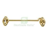 10PZ FERMAPERSIANE A GANCIO OTTONE LUCIDO + PIASTRINA MM 140: