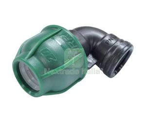 10PZ GOMITO A COMPRESSIONE FILETTO FEMMINA PN10 MM 20X1 2F: