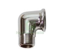 10PZ GOMITO MASCHIO FEMMINA OTTONE CROMATO MF 1 2":