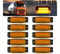 10pz Indicatori Laterali Giallo 24V 6 LED Luci Lampada per Autobus Camion Rimorc