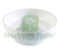 10PZ INSALATIERA COSTOLATA IN PLASTICA BIANCA Ø CM.18: