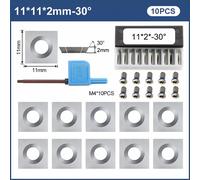 10pz Inserti quadrati in carburo 11x11x2mm 30 gradi per utensili pialla legno