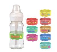 10pz Nome Personalizzato Coperchio della Tazza in Silicone,Cinghia personalizzata per il nome della bottiglia d'acqua,Cinghia incisa della bottiglia del bambino di nome(per l'asilo nido,scuola)