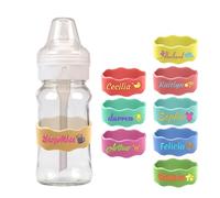 10pz Nome Personalizzato Coperchio della Tazza in Silicone,Cinghia personalizzata per il nome della bottiglia d'acqua,Cinghia incisa della bottiglia del bambino di nome(per l'asilo nido,scuola)