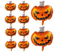 10pz Palloncini a Forma di Zucca di Halloween, 75x62cm Palloncini in Foil a Forma di Zucca Grandi Palloncini Spaventosi di Halloween per Decorazioni per Feste a Tema Halloween