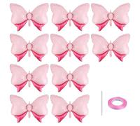 10pz Palloncini Fiocco Rosa, Palloncini a Forma di Fiocco Carino Palloncino Gigante Fiocco in Lamina Dolce Decorazioni Rivelazione Sesso per Festa di Compleanno Baby Shower Matrimonio