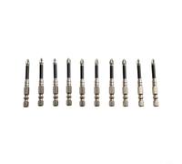 10pz per punte Cacciavite PH2 Acciaio Lega 75mm 10pz per punte(65mm) | Acciaio lega trattato, durezza HRC62, resistenza usura, punta PH2 standard, da 10 pezzi