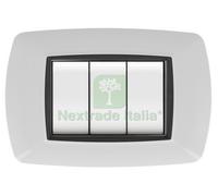 10PZ PLACCA LIFE MOD. LIVING PLASTICA BIANCO 3POSTI: