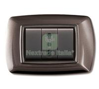 10PZ PLACCA LIFE MOD. LIVING PLASTICA, COLORE ALLUMINIO NOTTE 3POSTI: