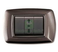 10PZ PLACCA LIFE MOD. LIVING PLASTICA, COLORE ALLUMINIO NOTTE 3POSTI: