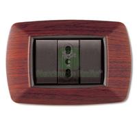 10PZ PLACCA LIFE MOD. LIVING PLASTICA LEGNO SCURO 3POSTI: