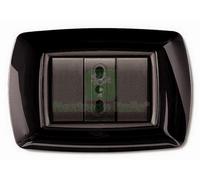 10PZ PLACCA LIFE MOD. LIVING PLASTICA NERO 3POSTI: