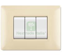 10PZ PLACCA LIFE Q MODELLO LIVING AVORIO 3 POSTI: