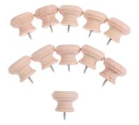 10Pz Pomelli Legno Solido Tondo Chiaro Per E Cassetti
