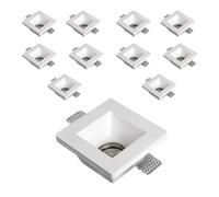 10pz Portafaretto Quadrato in Gesso CERAMICO da Incasso per GU10 e MR16 in
