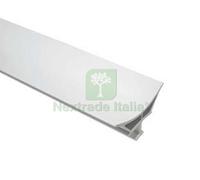 10PZ PROFILO RACCORDO IGIENICO RIGIDO MM.10,5X65X26H. BARRA MT.2 BIANCO: