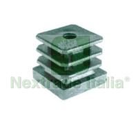 10PZ PUNTALI ALETTATI E FILETTATI INTERNI PER TUBO QUADRO MM.30X30X27H. FILETTO: