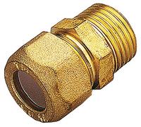 10PZ RACCORDI OTTONE DIRITTI BICONO MASCHIO GAS 12X1/2 PES