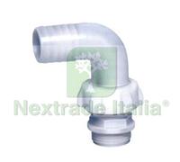 10PZ RACCORDO IN NYLON CURVO PORTAGOMMA A 3 PEZZI PER POMPE M 1" X Ø MM.25: