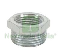 10PZ RIDUZIONE ESAGONALE ACCIAIO ZINCATO F 1 2" M 1":