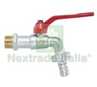 10PZ RUBINETTO A SFERA CON MANIGLIA A LEVA M 1 2" CON PORTAGOMMA F 3 4":