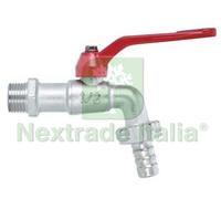 10PZ RUBINETTO A SFERA CON MANIGLIA A LEVA M 3 8" CON PORTAGOMMA F 3 4":