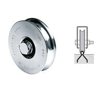 10PZ RUOTA PER CANCELLI GOLA A 'U' diametro 80 1 cuscinetto 310 (80S) h.gola 9,5 mm