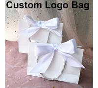 10Pz Sacchetti Di Carta Personalizzati Con Logo Per Regali Per Matrimoni E Feste