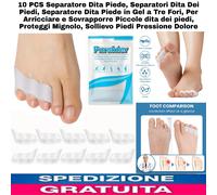10pz Separatore Dita Piede In Gel A Tre Fori, Proteggi Mignolo Sollievo Dolore
