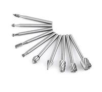 10pz Set Bava Rotante in Acciaio ad Alta Velocità, Fresa Rotante Strumenti, Sbavature Rotanti File per Lavorazione del Legno con 1 / 8inch Gambo
