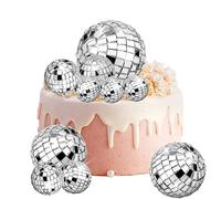 10pz Sfera Discoteca Torta, 5 Misure Decorazione Torta Discoteca Ball Cake Topper per Torta di Compleanno Festa a Tema Anni '70 Bomboniera Torta Disco Ball Decorazioni per Feste