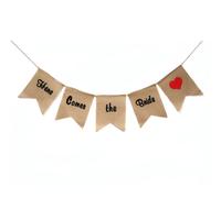 10Pz Striscione Juta 'Here Comes The Bride' Per Decorazioni Matrimonio