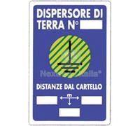 10PZ TARGA SEGNALETICA DISPERSORE TERRA PP CM 20X30: