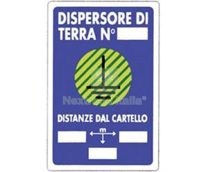 10PZ TARGA SEGNALETICA DISPERSORE TERRA PP CM 20X30: