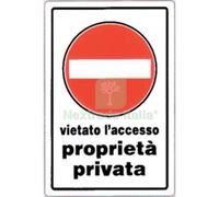 10PZ TARGA SEGNALETICA DIVIETO ACCESSO PROPRIETA PRIV PP CM 20X30: