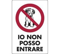 10PZ TARGA SEGNALETICA IO NON POSSO ENTRARE PP CM 20X30