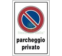 10PZ TARGA SEGNALETICA PARCHEGGIO PRIVATO: