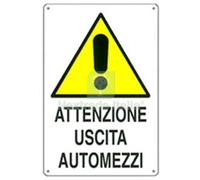 10PZ TARGA SEGNALETICA USCITA AUTOMEZZI PP CM 40X60: