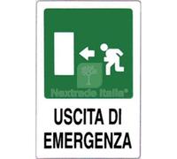 10PZ TARGA SEGNALETICA USCITA EMERGENZA SX PP CM 20X30: