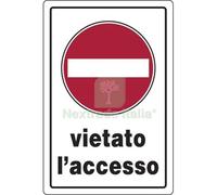 10PZ TARGA SEGNALETICA VIETATO ACCESSO PP CM 20X30: