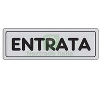 10PZ TARGHETTA ADESIVA "ENTRATA" CM.15X5H.: