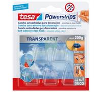 10PZ TESA POWERSTRIPS 5 GANCI AUTOADESIVO TRASPARENTE: