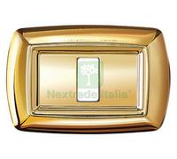 10PZ TONDO' PLACCA MOD.MAGIC TERMOPLASTICA A 3 POSTI COLOR ORO:
