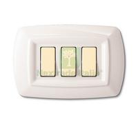 10PZ TONDO' PLACCA MOD.MAGIC TERMOPLASTICA A 3POSTI COLOR BIANCA:
