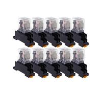 10Set bianco MY2P HH52P MY2NJ 12V 24V / 110V 220V AC bobina micro mini relè DPDT for uso generale con base presa(DC,110V)